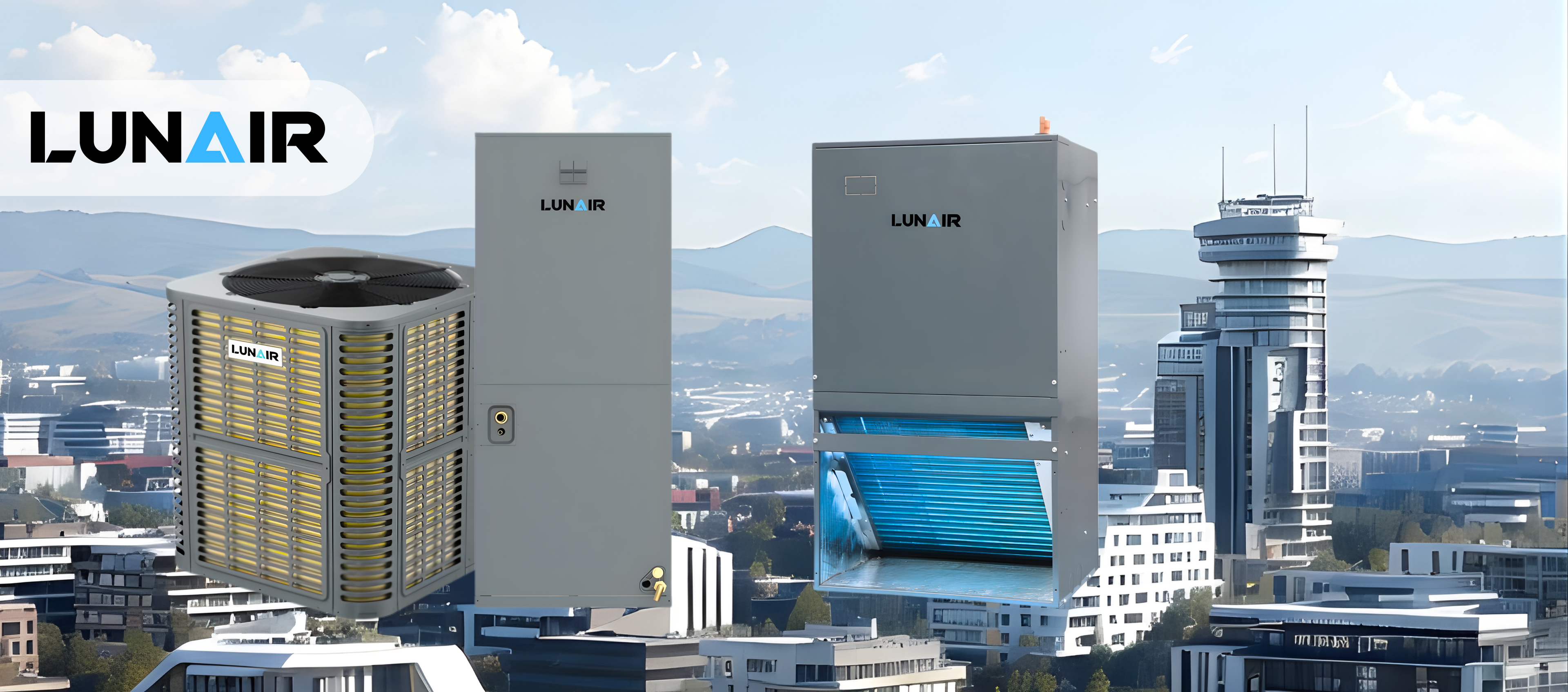 LUNAIR R454B 20 SEER2 condensing unit and air handler